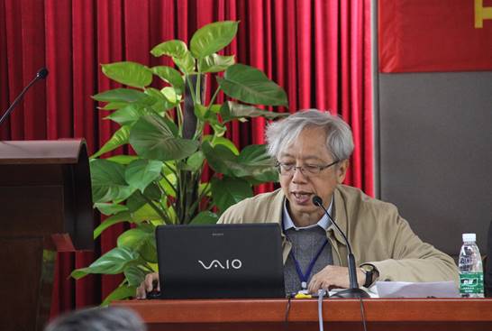 配圖10：臺(tái)灣中央研究院歷史語(yǔ)言研究所研究員蔡哲茂作大會(huì)報(bào)告《釋子犯編鐘的“ ”字》